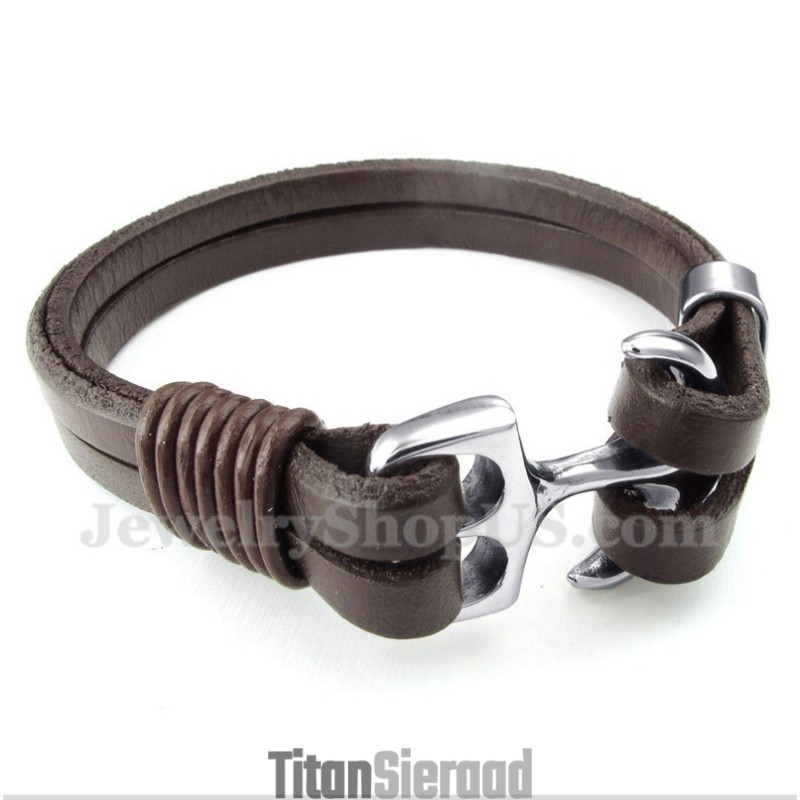 Heren Leren Ankerarmband