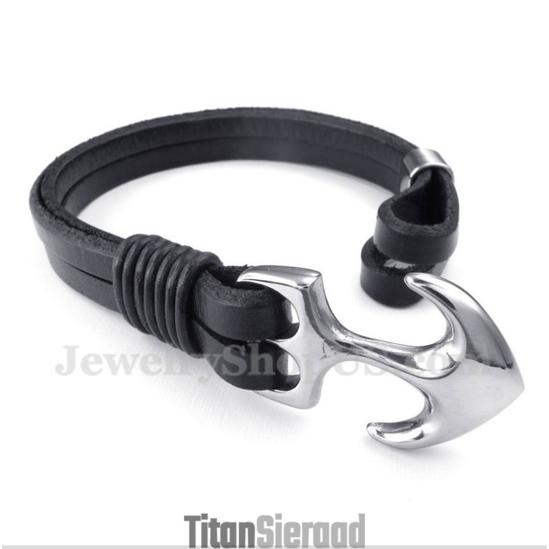 Heren Leren Ankerarmband Heren Leren Ankerarmband