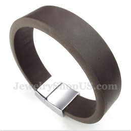 Heren Leren Magneetarmband