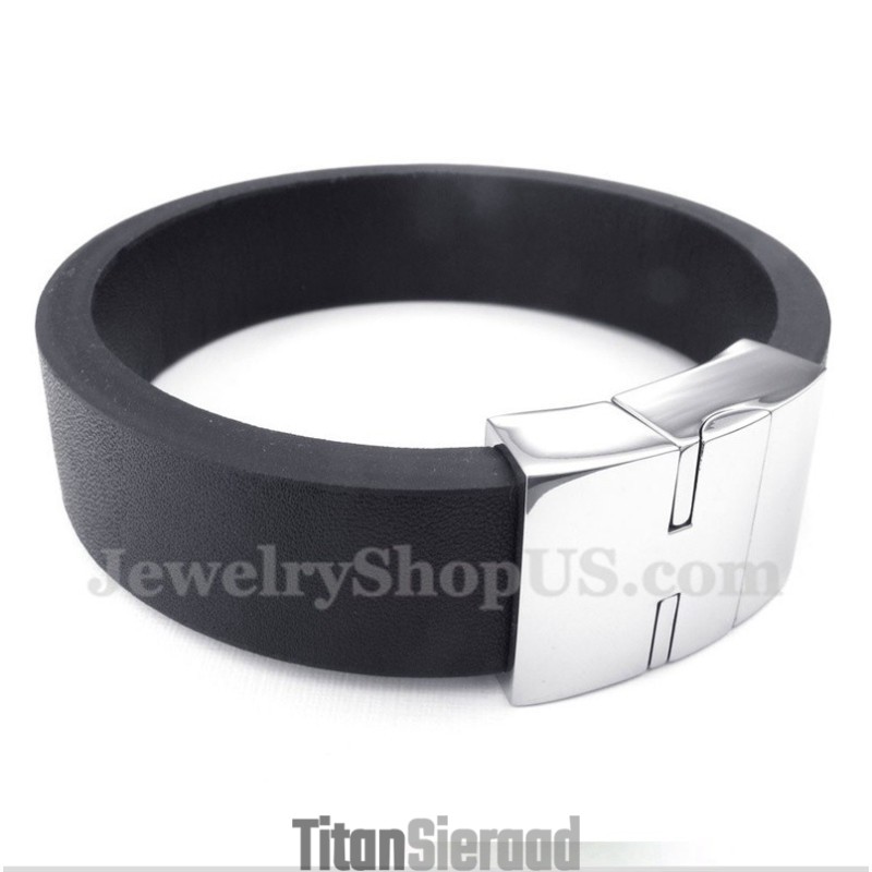 Heren Leren Magneetarmband