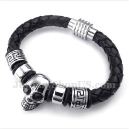 Heren Leren Titanium Armband
