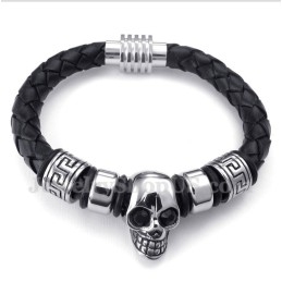 Heren Leren Titanium Armband