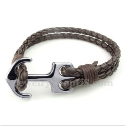 Heren Leren Ankerarmband