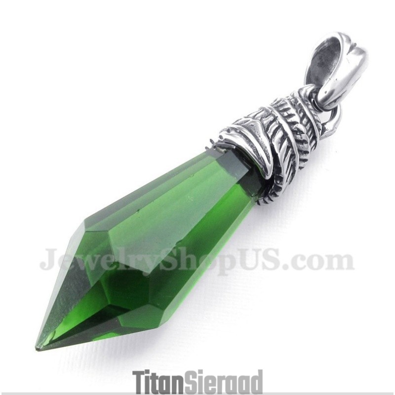 Heren Titanium Hexagon Prisma Hanger Met Gratis Ketting