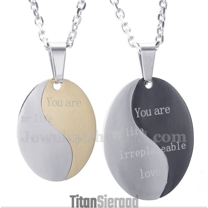 Titanium Koppelhanger Met Gratis Ketting (Één Paar)