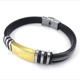 Heren Titanium Gouden Rubberen Armband