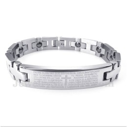 Heren Titanium Kruis Bijbelvers Magneet Armband