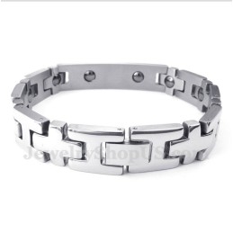 Heren Titanium Kruis Bijbelvers Magneet Armband