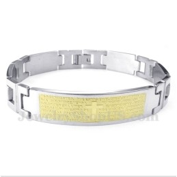 Titanium Kruis Gouden Bijbelvers Armband Voor Heren