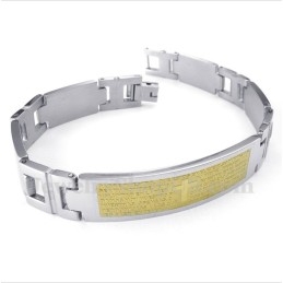 Titanium Kruis Gouden Bijbelvers Armband Voor Heren