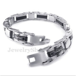 Herenarmband Van Titanium Met Griekse Meanderpatroon In Zwart