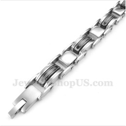 Herenarmband Van Titanium Met Griekse Meanderpatroon In Zwart
