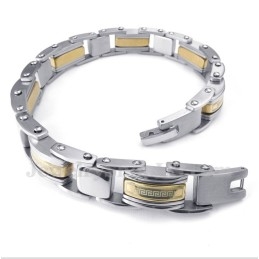 Herenarmband Van Titaniumgoud Met Grieks Meanderpatroon