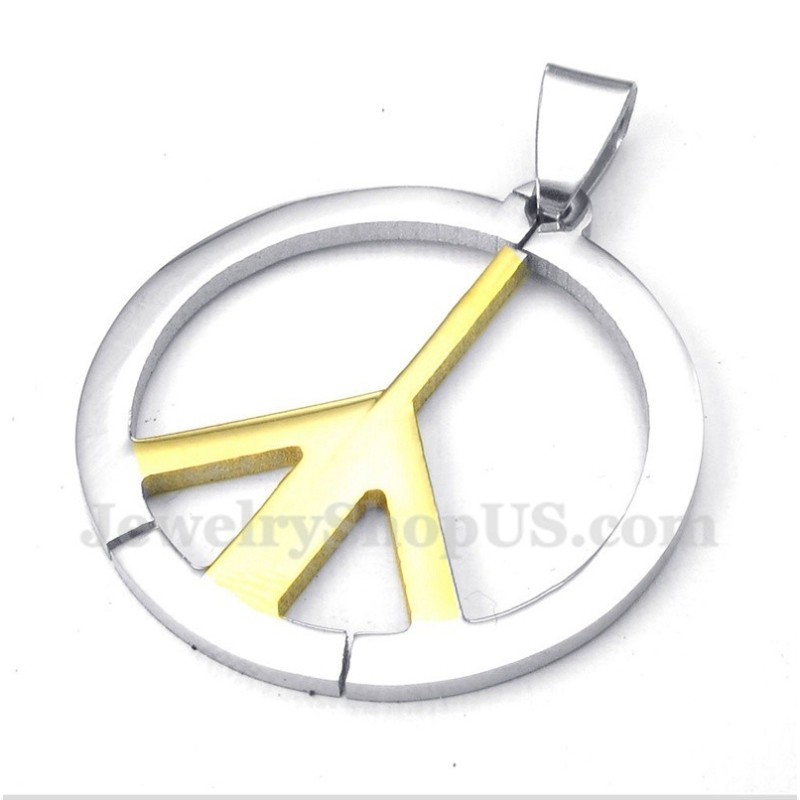 Titanium Vredessymbool Hanger Voor Heren Met Gratis Ketting Titanium Vredessymbool Hanger Voor Heren Met Gratis Ketting