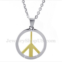 Titanium Vredessymbool Hanger Voor Heren Met Gratis Ketting