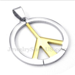 Titanium Vredessymbool Hanger Voor Heren Met Gratis Ketting