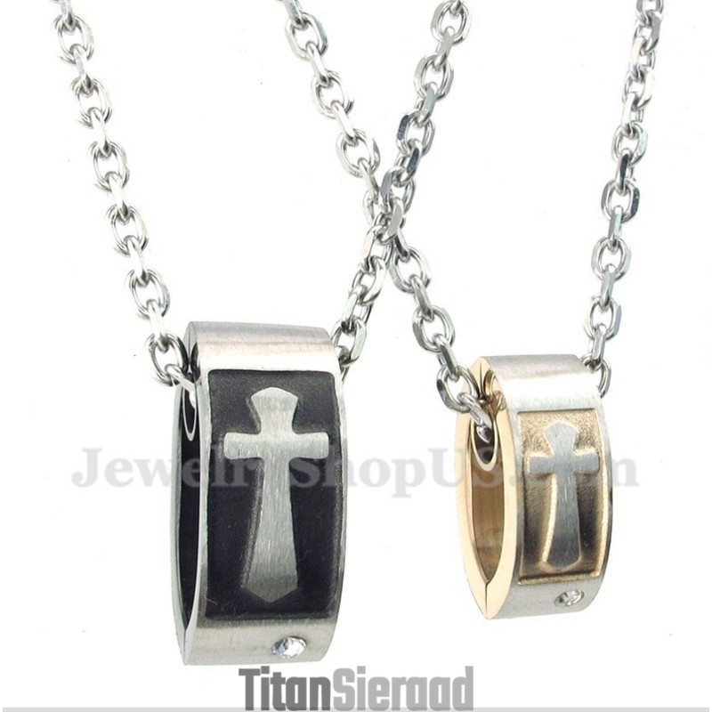 Titanium Kruishanger Voor Koppels Met Gratis Ketting (Één Paar)