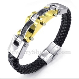 Herenarmband Van Titanium Koolstofvezelleer