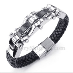Herenarmband Van Titanium Koolstofvezelleer