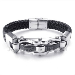 Herenarmband Van Titanium Koolstofvezelleer