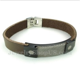 Heren Titanium Armor Mesh Leren Armband