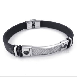 Heren Titanium Koolstofvezel Rubberen Armband