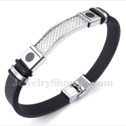 Heren Titanium Koolstofvezel Rubberen Armband
