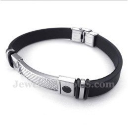 Heren Titanium Koolstofvezel Rubberen Armband
