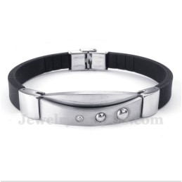 Heren Titanium Diamanten Rubberen Armband