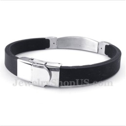Heren Titanium Diamanten Rubberen Armband