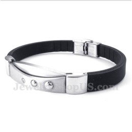 Heren Titanium Diamanten Rubberen Armband