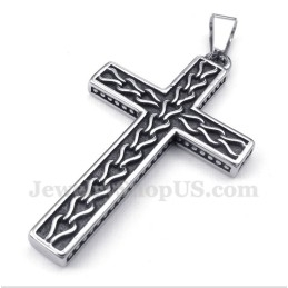 Titanium Gegoten Kettingkruishanger Voor Heren Met Gratis Ketting