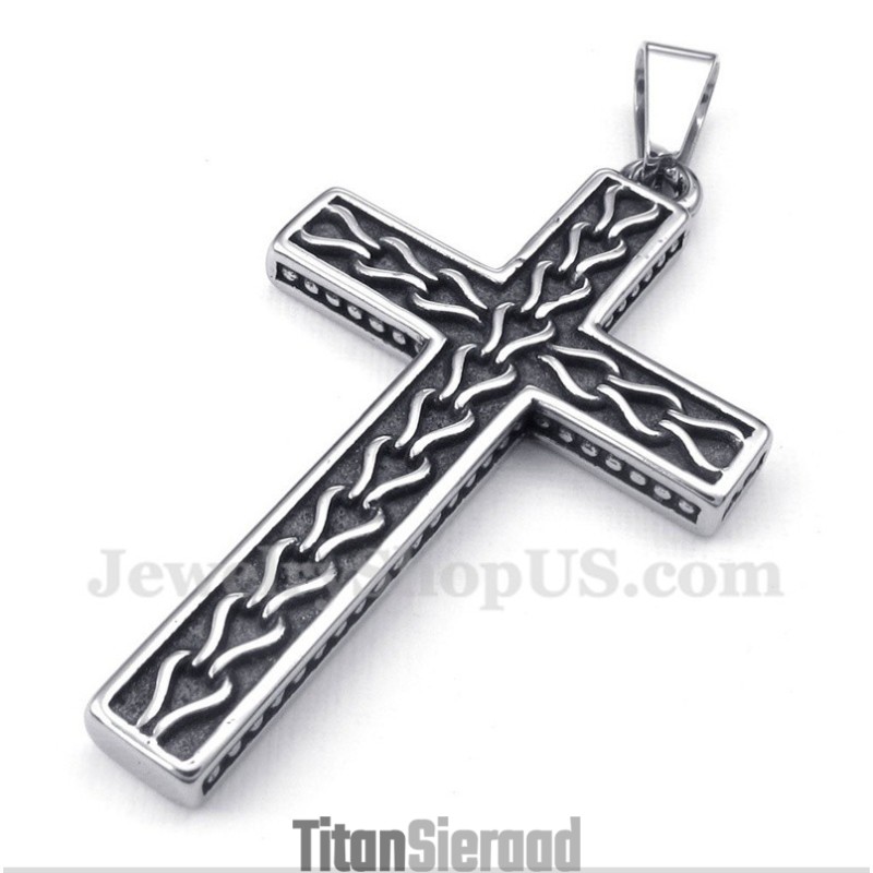 Titanium Gegoten Kettingkruishanger Voor Heren Met Gratis Ketting Titanium Gegoten Kettingkruishanger Voor Heren Met Gratis Ketting
