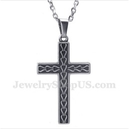 Titanium Gegoten Kettingkruishanger Voor Heren Met Gratis Ketting
