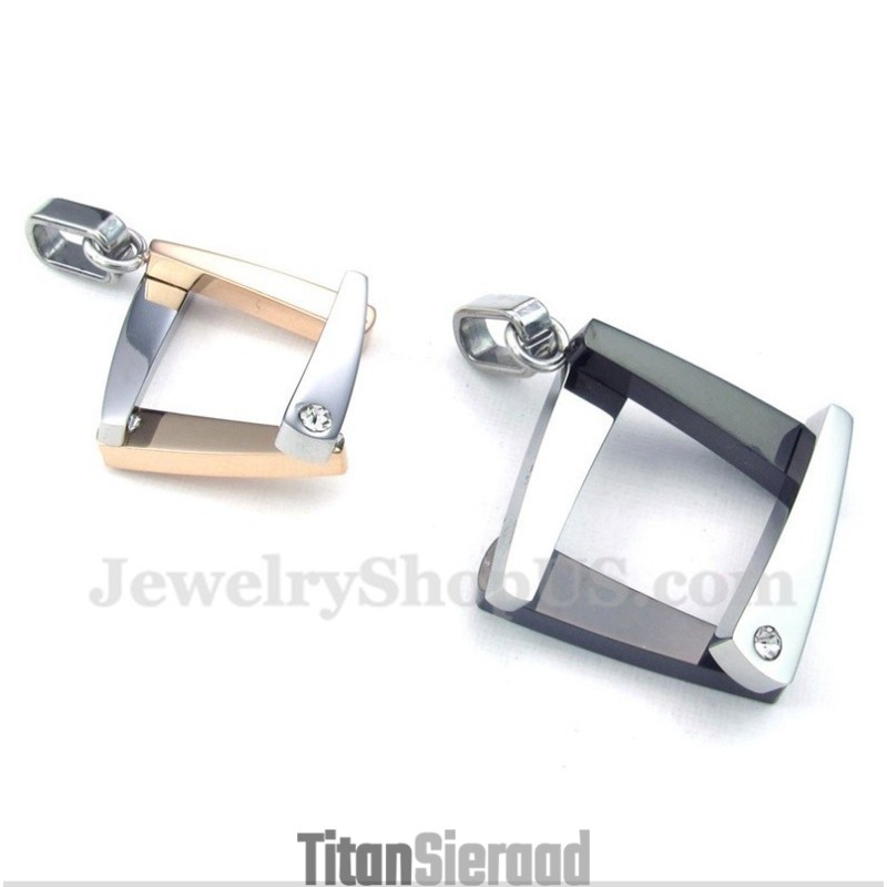Titanium Diamanten Hanger Voor Koppels Met Gratis Ketting (Één Paar) Titanium Diamanten Hanger Voor Koppels Met Gratis Ketting (Één Paar)