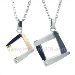 Titanium Diamanten Hanger Voor Koppels Met Gratis Ketting (Één Paar)