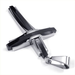 Mode Ripple Cross Titanium Hanger (Zwart)