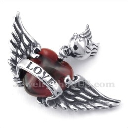 Titanium Love Diamond Wings Hanger Voor Koppels Met Gratis Ketting (Één Paar)