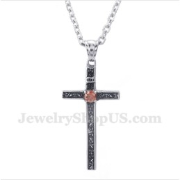 Titanium Gegoten Kruishanger Voor Heren Met Gratis Ketting