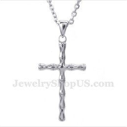 Titanium Bamboe Kruishanger Voor Heren Met Gratis Ketting
