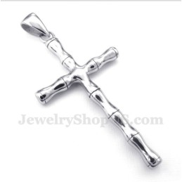 Titanium Bamboe Kruishanger Voor Heren Met Gratis Ketting