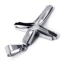 Mode Ripple Cross Titanium Hanger (Zilver)