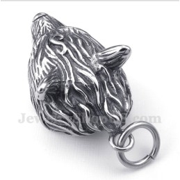 Titanium Hanger Met Wolvenkop Voor Heren Met Gratis Ketting