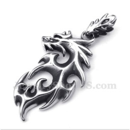 Titanium Vuurdraak Hanger Voor Heren Met Gratis Ketting