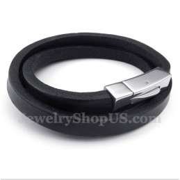 Heren Titanium Leren Armband