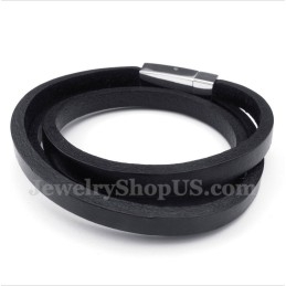 Heren Titanium Leren Armband