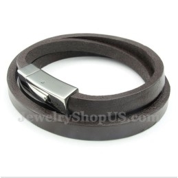 Heren Titanium Leren Armband