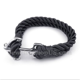 Heren Titanium Anker Katoenen Touw Armband