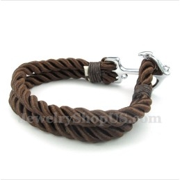 Heren Titanium Anker Katoenen Touw Armband