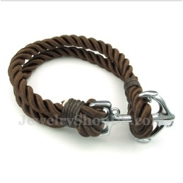 Heren Titanium Anker Katoenen Touw Armband